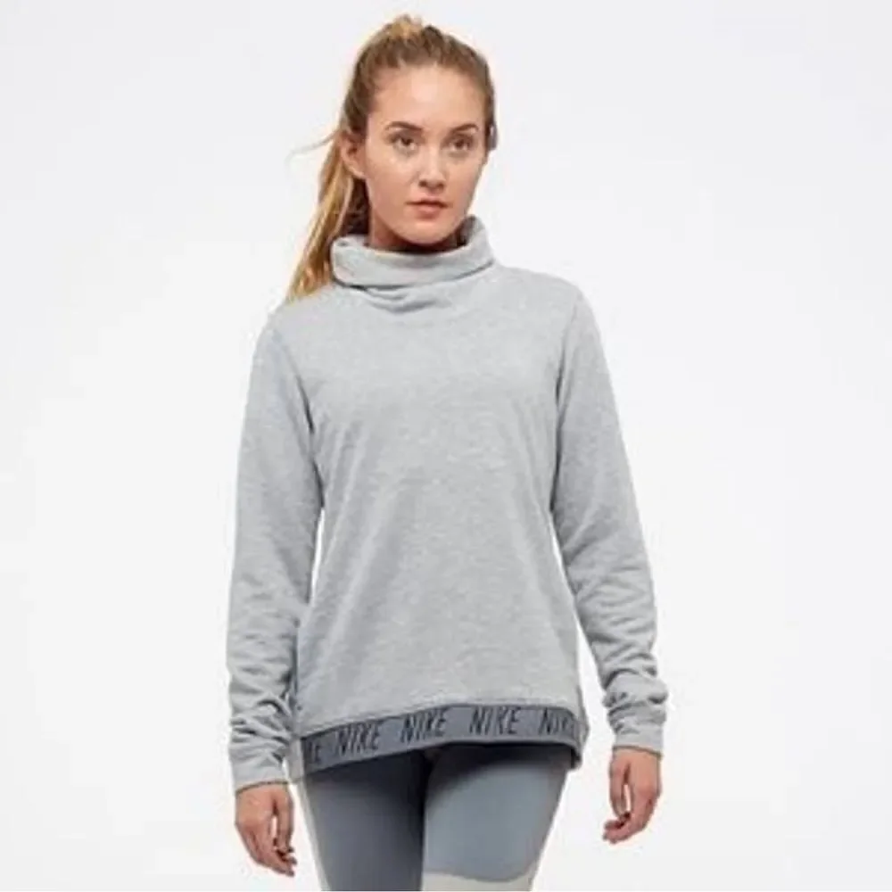 Nike Dry Cowl Funnel Neck Pullover Top Heather Gray Medium
